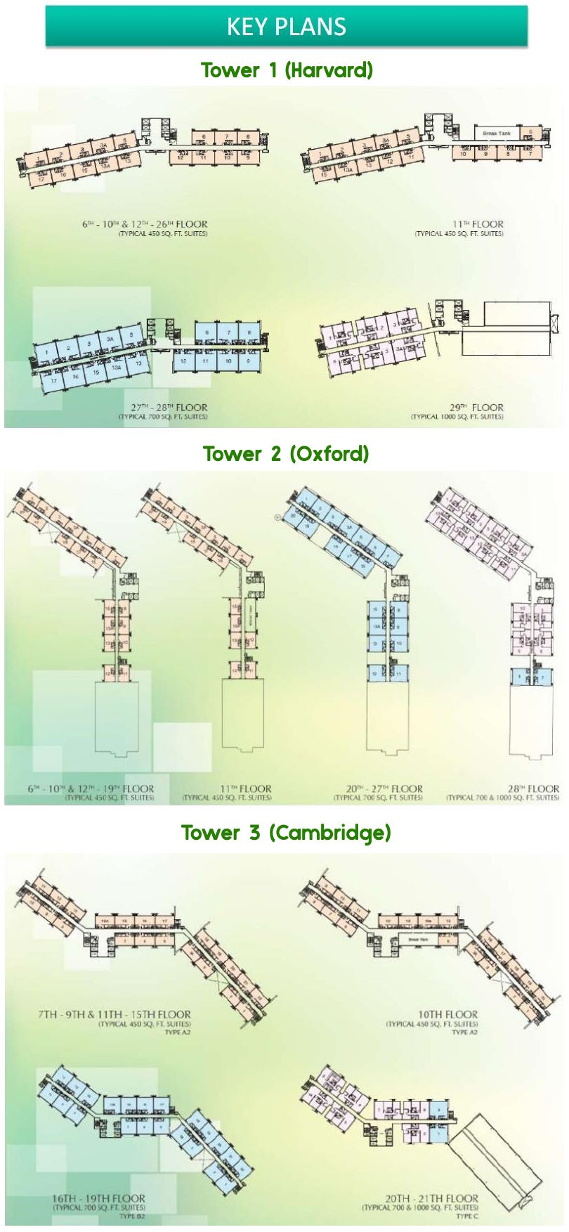 Garden Plaza Floor Plan and Key Plans